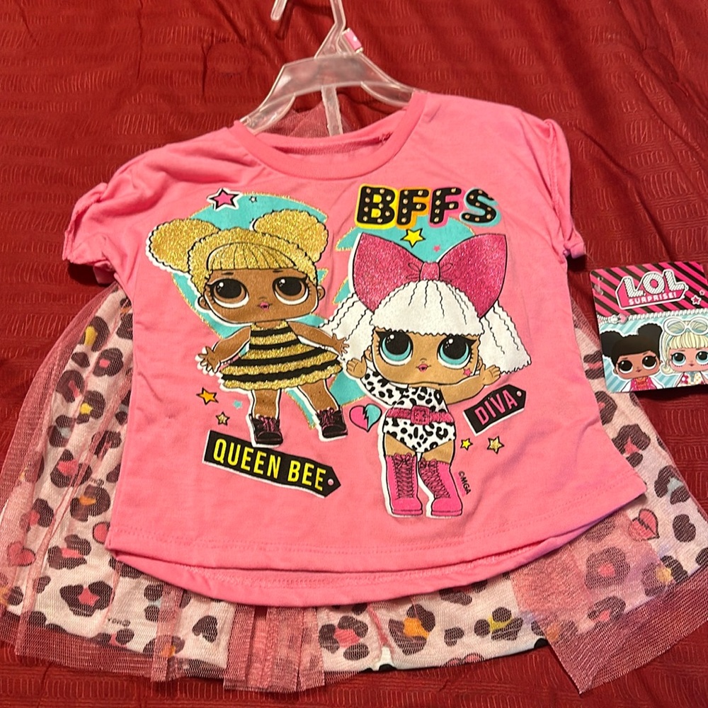 Lol matching sets skirt and tee size 4 girls